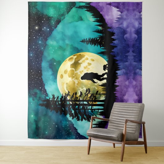 Tenture Marche Sasquatch avec animal Bear petit (En situation)