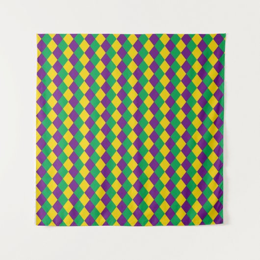 Tenture Mardi Gras Diamonds : Motif festif dynamique (Devant)