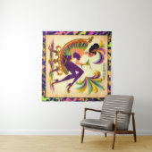 Tenture Mardi Gras Femme Au Milieu Du Siècle Avec Martini (En situation (horizontale))