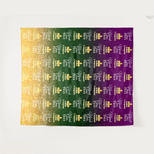 Tenture Mardi Gras | Fond de décoration photo à répétition (Devant (Horizontal))