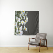 Tenture Marguerites sur Gris (En situation (horizontale))