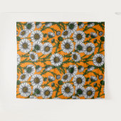 Tenture Marguerites sur orange (Devant (Horizontal))