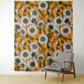 Tenture Marguerites sur orange (En situation)