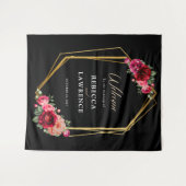 Tenture Mariage à fleurs noir rouge chic (Devant (Horizontal))