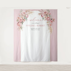 Tenture Mariage à l'arche chic pampas boho pampas