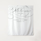Tenture Mariage Affiche de bienvenue Élégant Faux Script A (Devant)