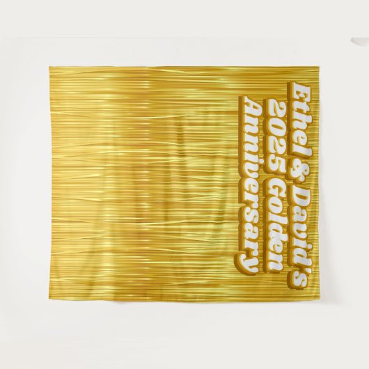 Tenture Mariage Anniversaire Gold Faux Streamer Contexte (Devant (Horizontal))