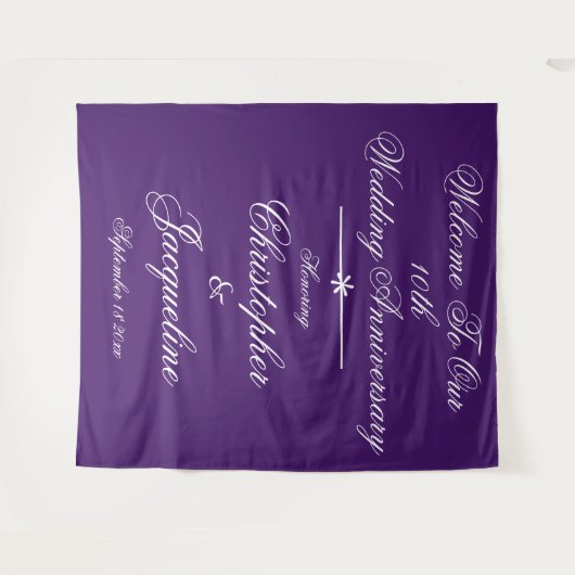 Tenture Mariage Anniversaire Script Photo Booth Arrière-pl (Devant (Horizontal))
