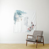 Tenture Mariage aquarelle florale et feuillue hivernale (En situation (horizontale))