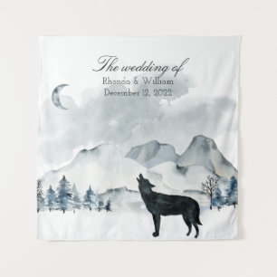 Tenture Mariage aquarelle Montagnes Brumeuses