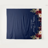 Tenture Mariage arrière-plan Photo Booth Prop Burgundy Ble (Devant (Horizontal))