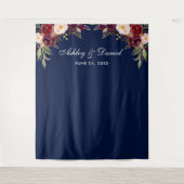 Tenture Mariage arrière-plan Photo Booth Prop Burgundy Ble (Devant)