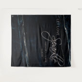 Tenture Mariage Artsy Bleu Nuit et Or Rose Marbré (Devant (Horizontal))