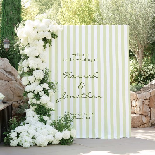 Tenture Mariage aux Rayures Vertes