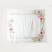 Tenture Mariage avec stand photo de pivoines rose tendre e (Devant (Horizontal))