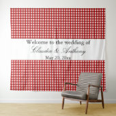 Tenture Mariage Barbeque à Motif Gingham Rouge et Blanc (En situation (horizontale))
