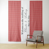 Tenture Mariage Barbeque à Motif Gingham Rouge et Blanc (En situation)