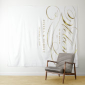 Tenture Mariage Bienvenue Élégant Faux Gold Foil Script (En situation (horizontale))