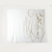 Tenture Mariage Bienvenue Élégant Faux Gold Foil Script (Devant (Horizontal))