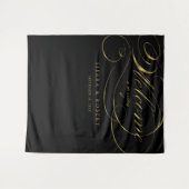 Tenture Mariage Bienvenue Élégant Faux Gold Foil Script (Devant (Horizontal))