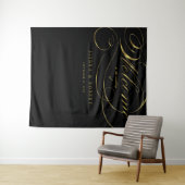 Tenture Mariage Bienvenue Élégant Faux Gold Foil Script (En situation (horizontale))