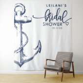 Tenture Mariage Blanc avec Ancre Nautique (En situation)