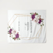 Tenture Mariage Blanc Géométrique Rose Violet Fleuriste  (Devant (Horizontal))