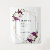 Tenture Mariage Blanc Géométrique Rose Violet Fleuriste  (Devant)