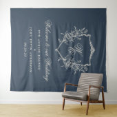 Tenture mariage bleu de la marine traditionnelle Monogram  (En situation (horizontale))