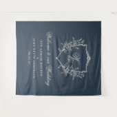 Tenture mariage bleu de la marine traditionnelle Monogram  (Devant (Horizontal))