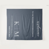 Tenture Mariage bleu et blanc (Devant (Horizontal))