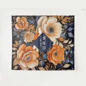 Tenture Mariage bleu marine, orange brûlé et champagne (Devant (Horizontal))