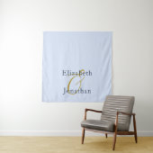 Tenture Mariage bleu opulent (En situation)