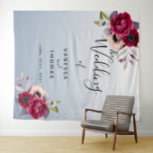 Tenture Mariage bleu roux bordeaux fond photo (En situation (horizontale))