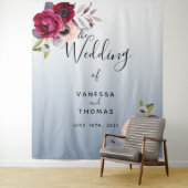 Tenture Mariage bleu roux bordeaux fond photo (En situation)