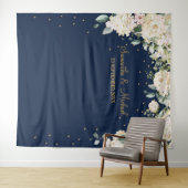 Tenture Mariage bohème avec flore marine et verdure blanch (En situation (horizontale))