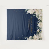 Tenture Mariage bohème avec flore marine et verdure blanch (Devant (Horizontal))