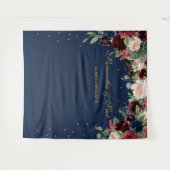 Tenture Mariage boho bleu bordeaux et bleu marine (Devant (Horizontal))