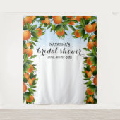 Tenture Mariage botanique d'oranges | Toile de fond de pho (Devant)