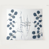 Tenture Mariage Botanique Eucalyptus Bleu Aquarelle (Devant (Horizontal))