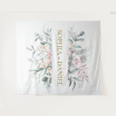 Tenture Mariage Botanique Fleurs de Eucalyptus Rose tendre (Devant (Horizontal))