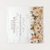Tenture Mariage Botanique Floral Beige Brun Neutre (Devant (Horizontal))