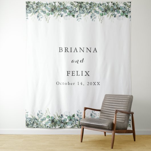 Tenture Mariage Botanique Rustique au Eucalyptus (En situation)