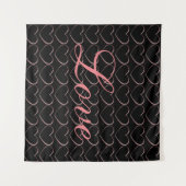 Tenture Mariage calligraphie grise cœur tendance (Devant (Horizontal))