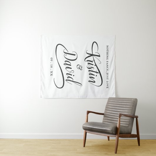 Tenture Mariage Calligraphie manuscrite Festive Swash (En situation (horizontale))