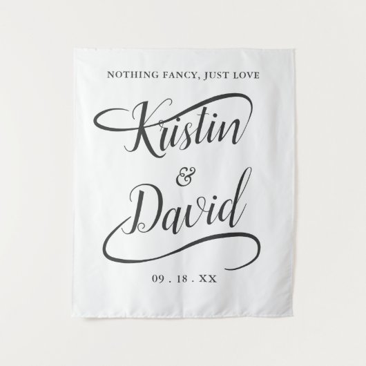 Tenture Mariage Calligraphie manuscrite Festive Swash (Devant)