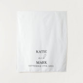 Tenture Mariage Calligraphie noir blanc Table Runner (Devant)
