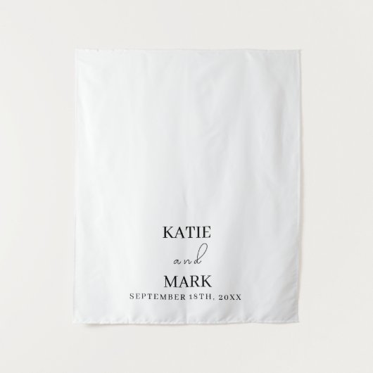 Tenture Mariage Calligraphie noir blanc Table Runner (Devant)