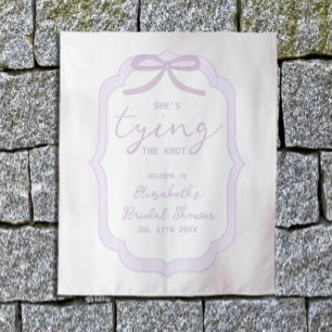 Tenture Mariage champêtre aquarelle Ruban violet