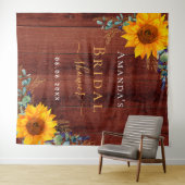 Tenture Mariage champêtre avec tournesols et bois marron (En situation (horizontale))